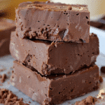 Cottage Cheese Fudge: The Best Creamy, High-Protein Dessert You’ll Love 6 Thick cottage cheese fudge squares stacked with rich chocolate