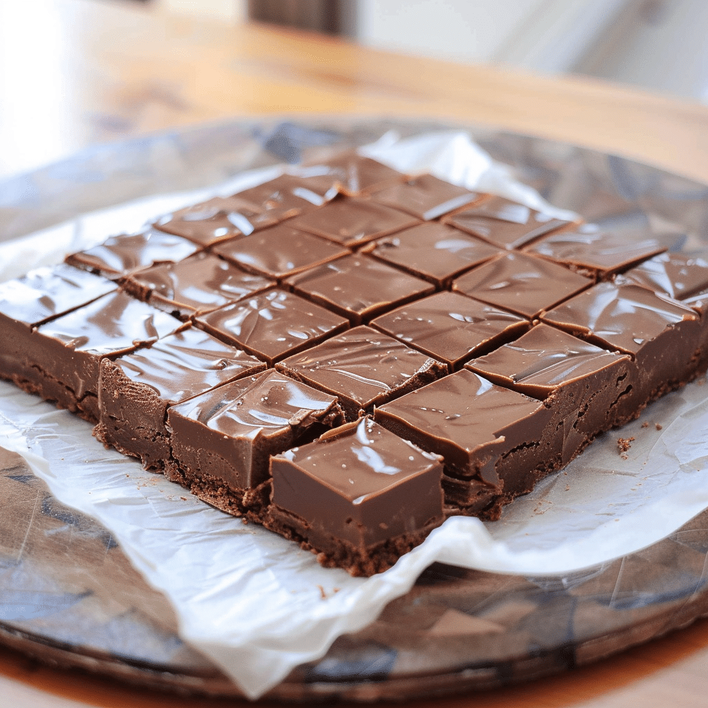 Cottage Cheese Fudge: The Best Creamy, High-Protein Dessert You’ll Love 7 Tray of sliced cottage cheese fudge on parchment paper